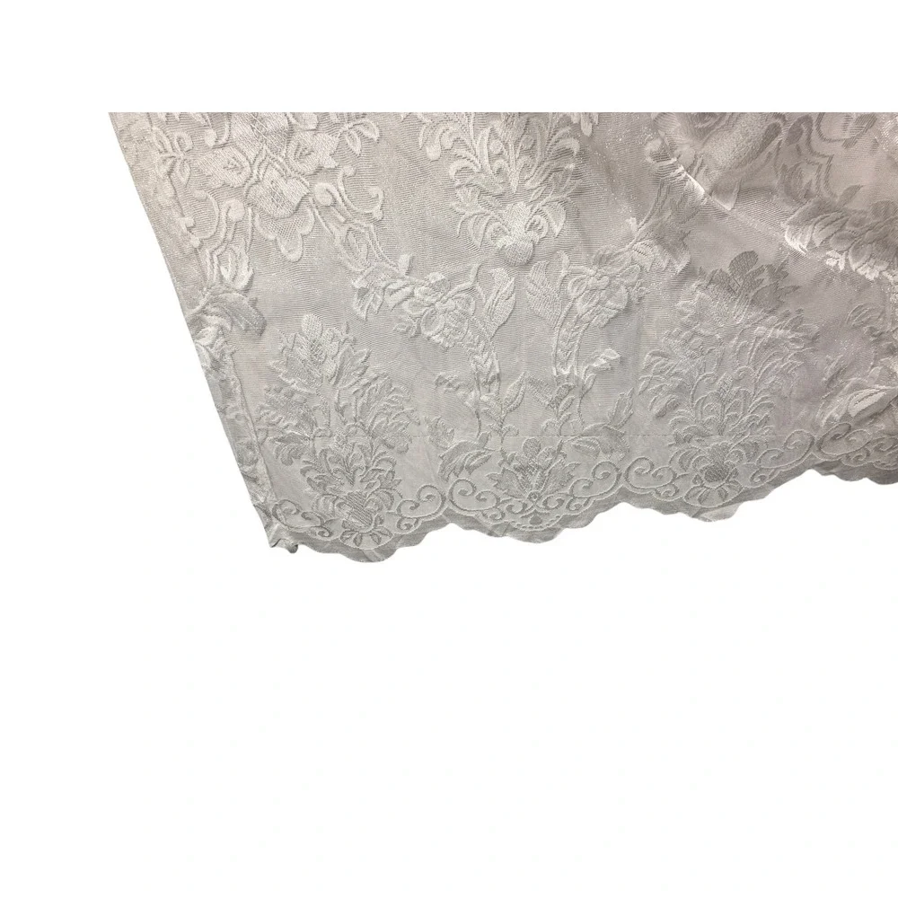 Large Vintage Lot Sheer Lace Valances Short Curtains White 12 Panels Scalloped